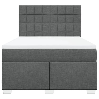 Giroletto a Molle con Materasso Grigio Scuro 140x190 cm Tessuto