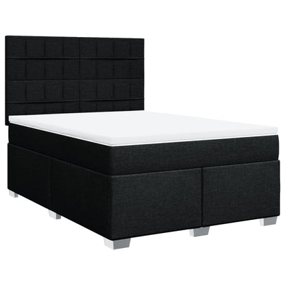 Giroletto a Molle con Materasso Nero 140x190 cm in Tessuto | homemem39