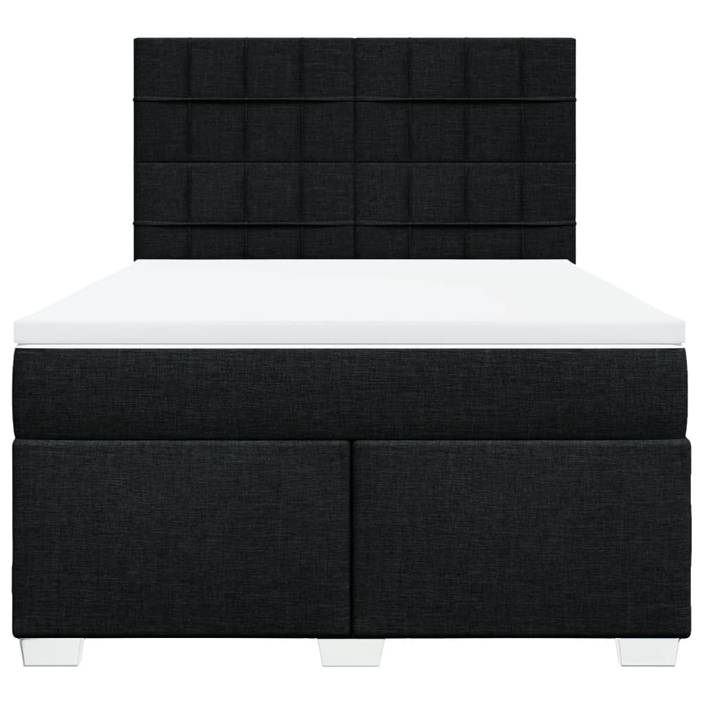 Giroletto a Molle con Materasso Nero 140x190 cm in Tessuto | homemem39
