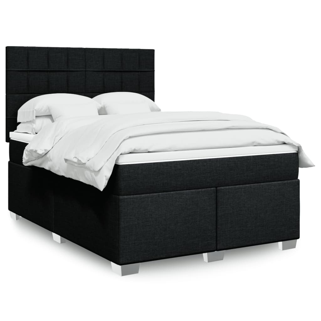 Giroletto a Molle con Materasso Nero 140x190 cm in Tessuto | homemem39