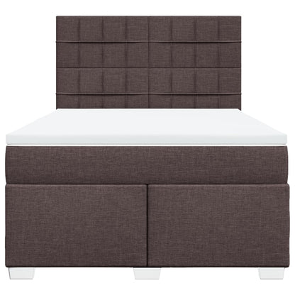 Giroletto a Molle con Materasso Marrone Scuro 140x190cm Tessuto | homemem39