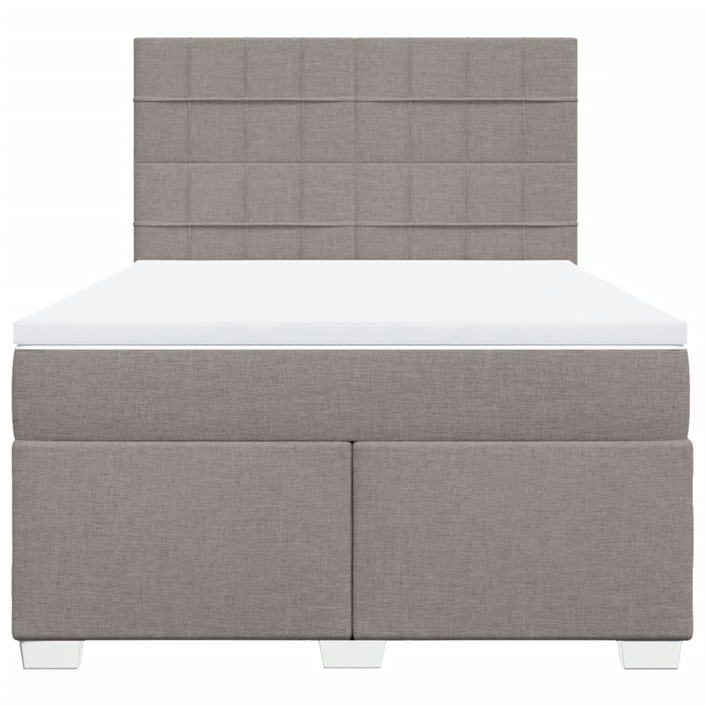 Giroletto a Molle con Materasso Tortora 140x190 cm in Tessuto