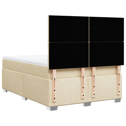 Giroletto a Molle con Materasso Crema 140x19 cm in Tessuto
