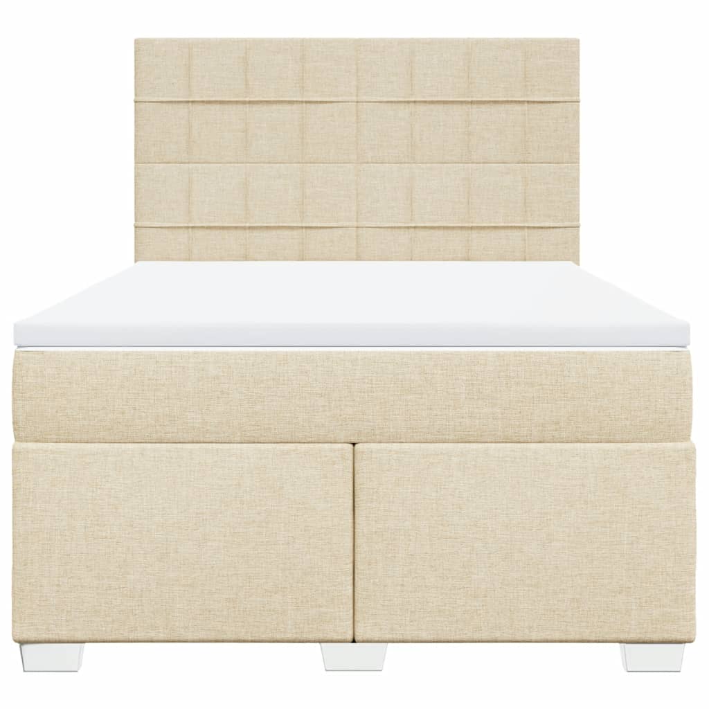 Giroletto a Molle con Materasso Crema 140x19 cm in Tessuto | homemem39