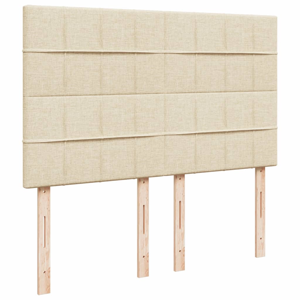 Giroletto a Molle con Materasso Crema 140x19 cm in Tessuto | homemem39