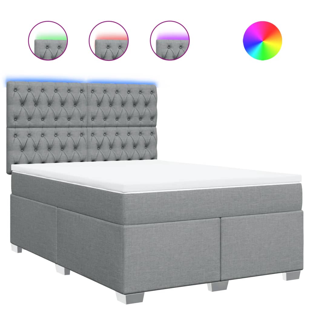 Giroletto a Molle con Materasso Grigio Chiaro 140x190cm Tessuto | homemem39