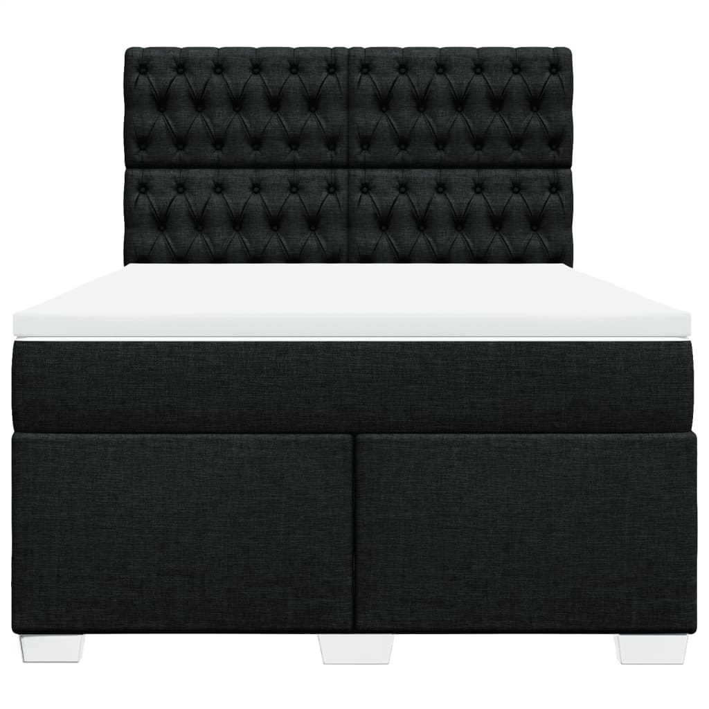 Giroletto a Molle con Materasso Nero 140x190 cm in Tessuto | homemem39