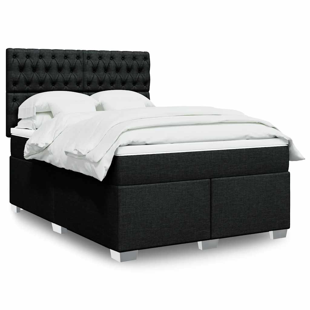 Giroletto a Molle con Materasso Nero 140x190 cm in Tessuto | homemem39