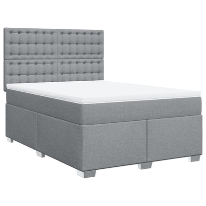 Giroletto a Molle con Materasso Grigio Chiaro 140x190cm Tessuto | homemem39