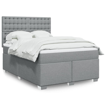 Giroletto a Molle con Materasso Grigio Chiaro 140x190cm Tessuto | homemem39