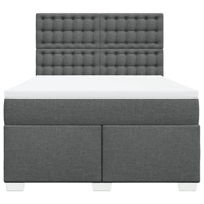 Giroletto a Molle con Materasso Grigio Scuro 140x190 cm Tessuto