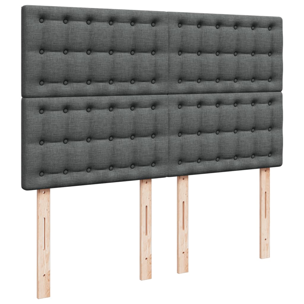Giroletto a Molle con Materasso Grigio Scuro 140x190 cm Tessuto