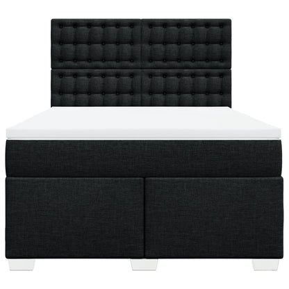 Giroletto a Molle con Materasso Nero 140x190 cm in Tessuto