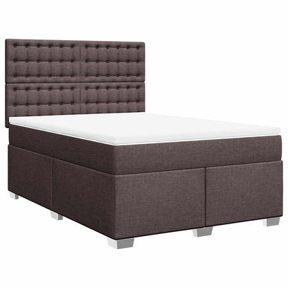 Giroletto a Molle con Materasso Marrone Scuro 140x190cm Tessuto | homemem39