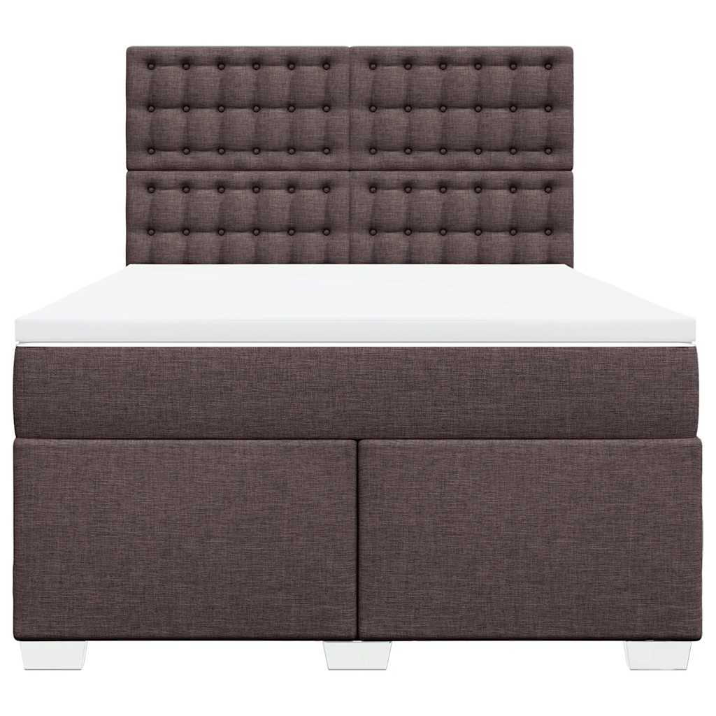 Giroletto a Molle con Materasso Marrone Scuro 140x190cm Tessuto | homemem39