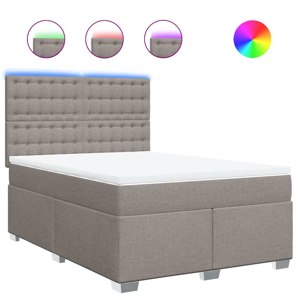 Giroletto a Molle con Materasso Tortora 140x190 cm in Tessuto | homemem39
