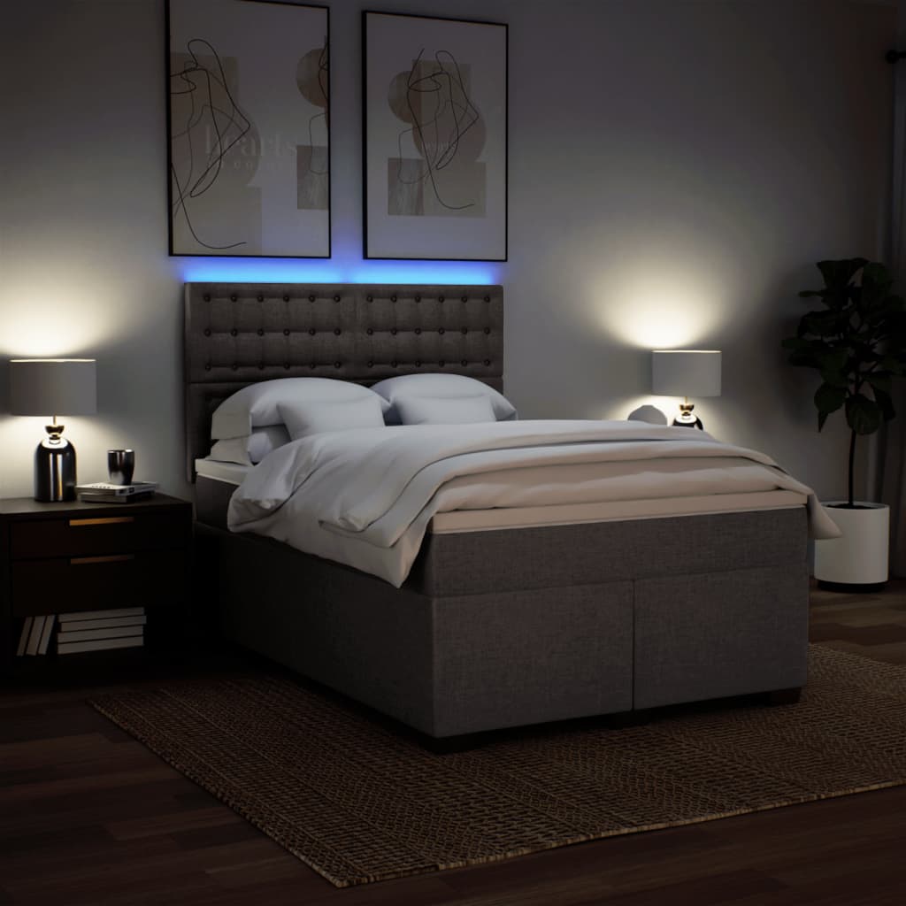 Giroletto a Molle con Materasso Tortora 140x190 cm in Tessuto | homemem39