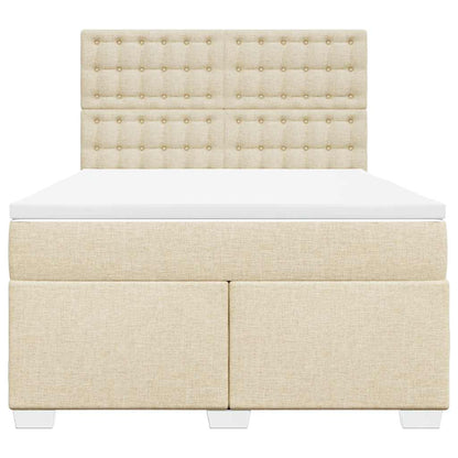 Giroletto a Molle con Materasso Crema 140x19 cm in Tessuto