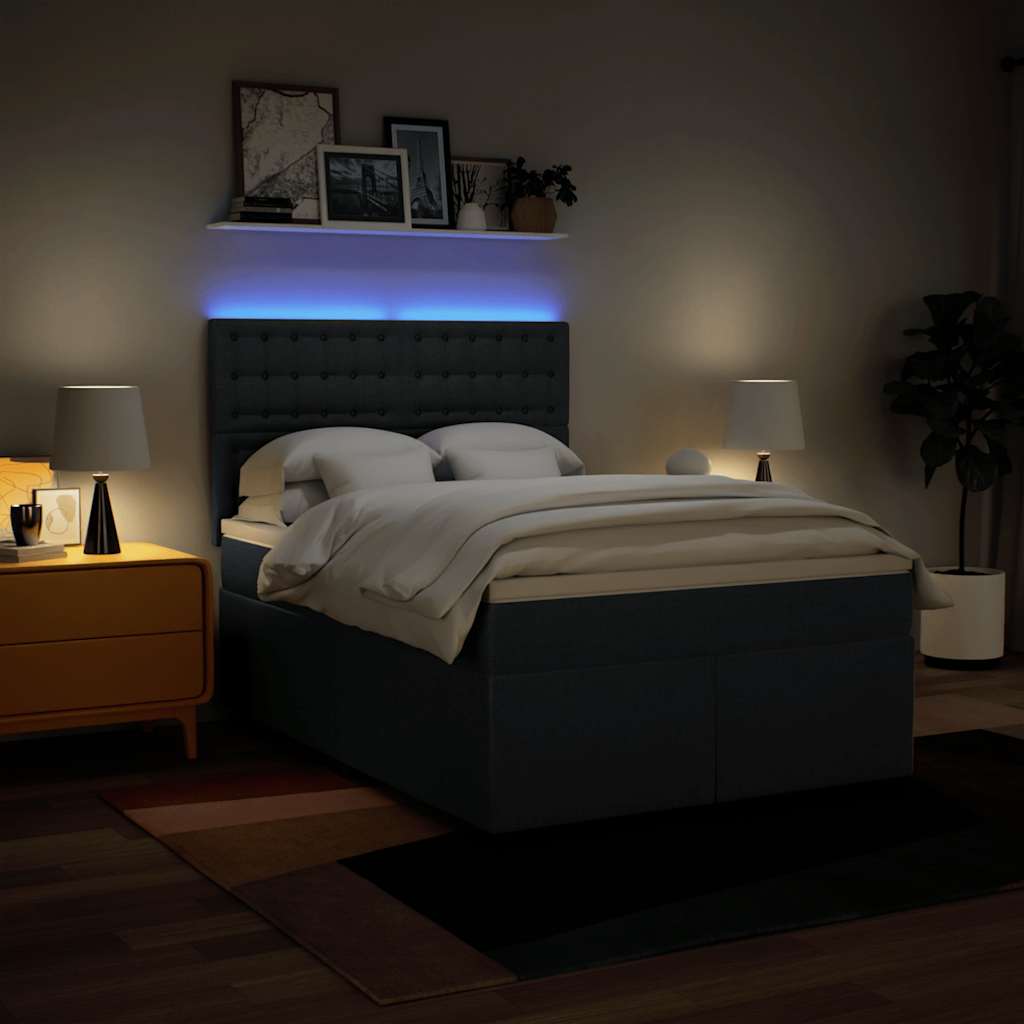 Giroletto a Molle con Materasso Blu 140x190 cm in Tessuto | homemem39