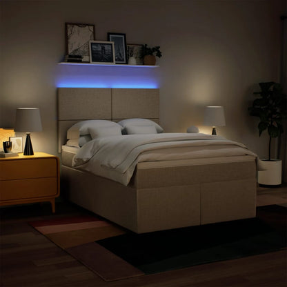 Giroletto a Molle con Materasso Crema 140x200 cm in Tessuto - homemem39