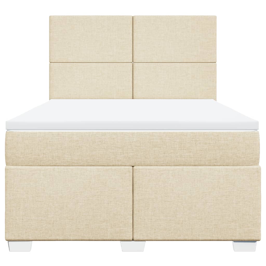 Giroletto a Molle con Materasso Crema 140x200 cm in Tessuto