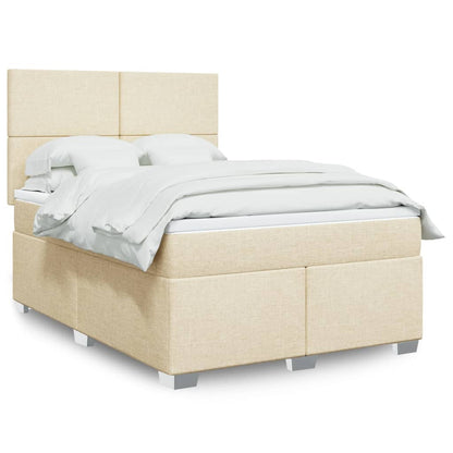 Giroletto a Molle con Materasso Crema 140x200 cm in Tessuto