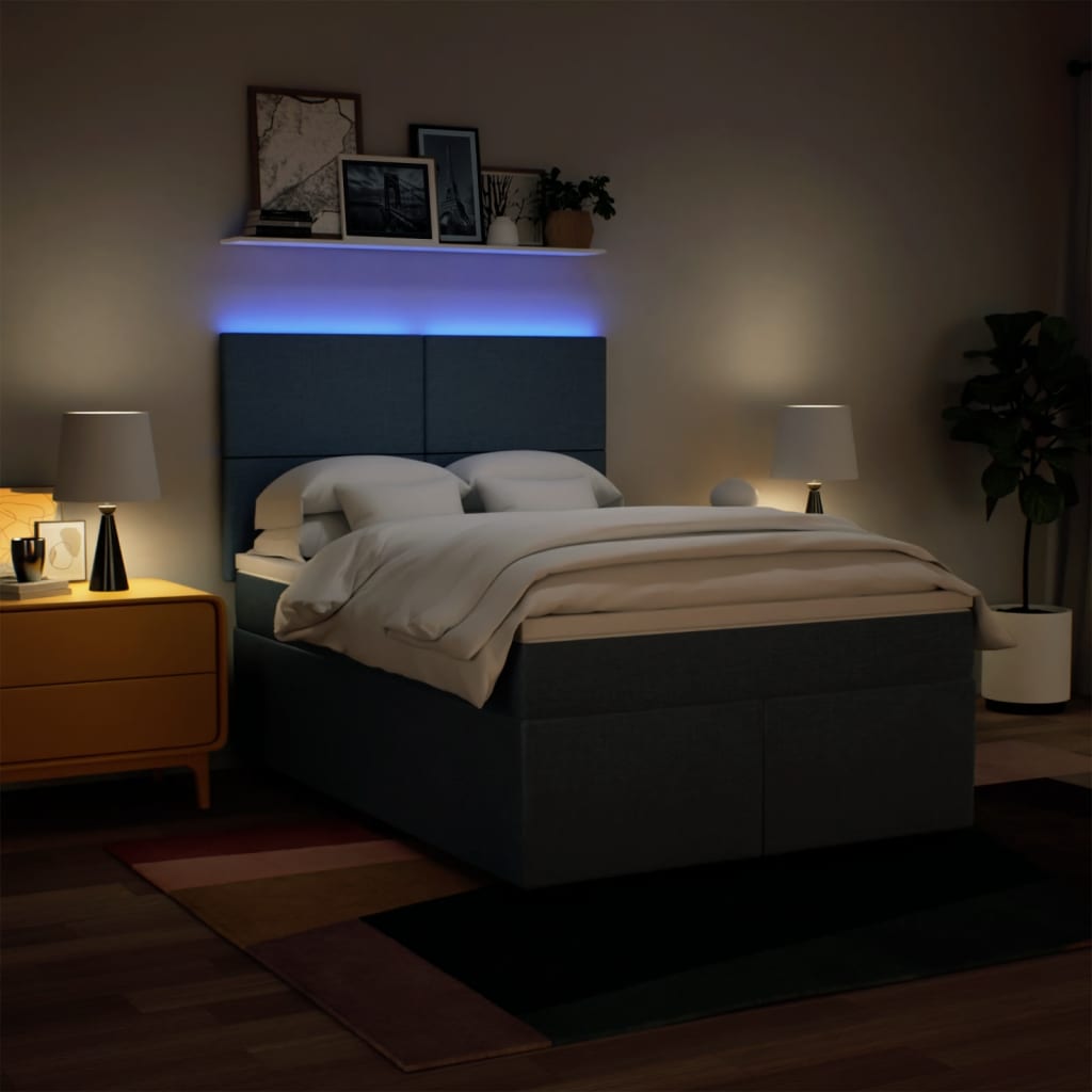 Giroletto a Molle con Materasso Blu 140x200 cm in Tessuto | homemem39