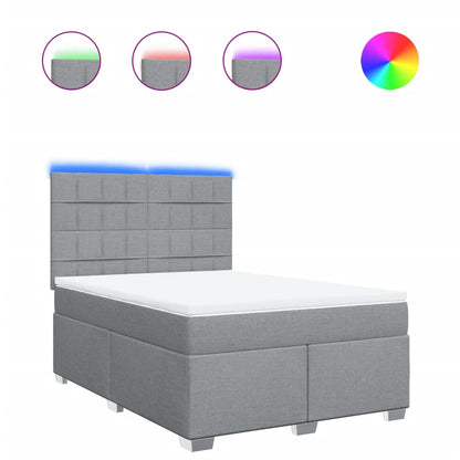 Giroletto a Molle con Materasso Grigio Chiaro 140x200cm Tessuto | homemem39