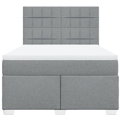 Giroletto a Molle con Materasso Grigio Chiaro 140x200cm Tessuto | homemem39