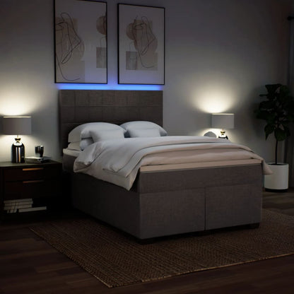 Giroletto a Molle con Materasso Tortora 140x200 cm in Tessuto | homemem39