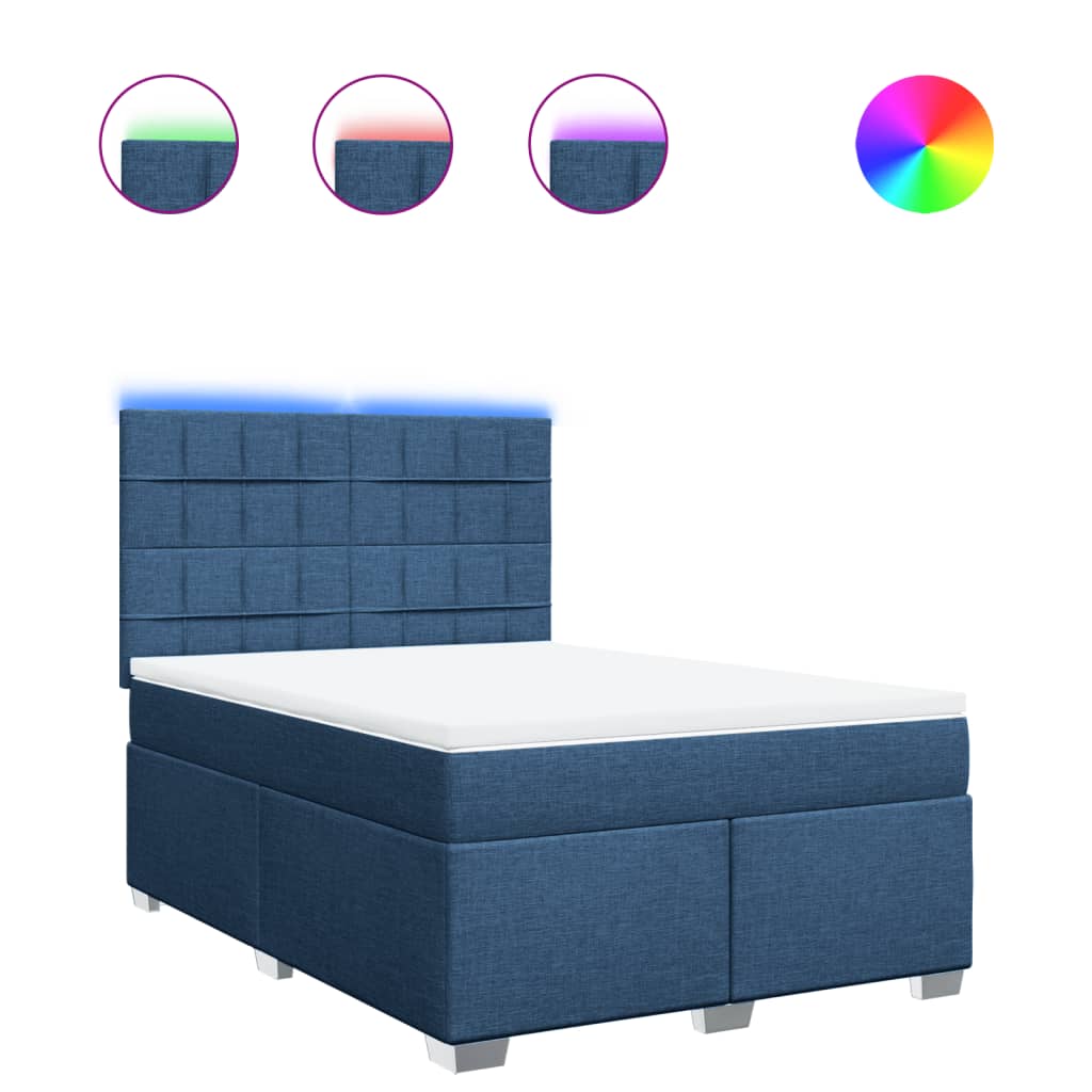 Giroletto a Molle con Materasso Blu 140x200 cm in Tessuto | homemem39