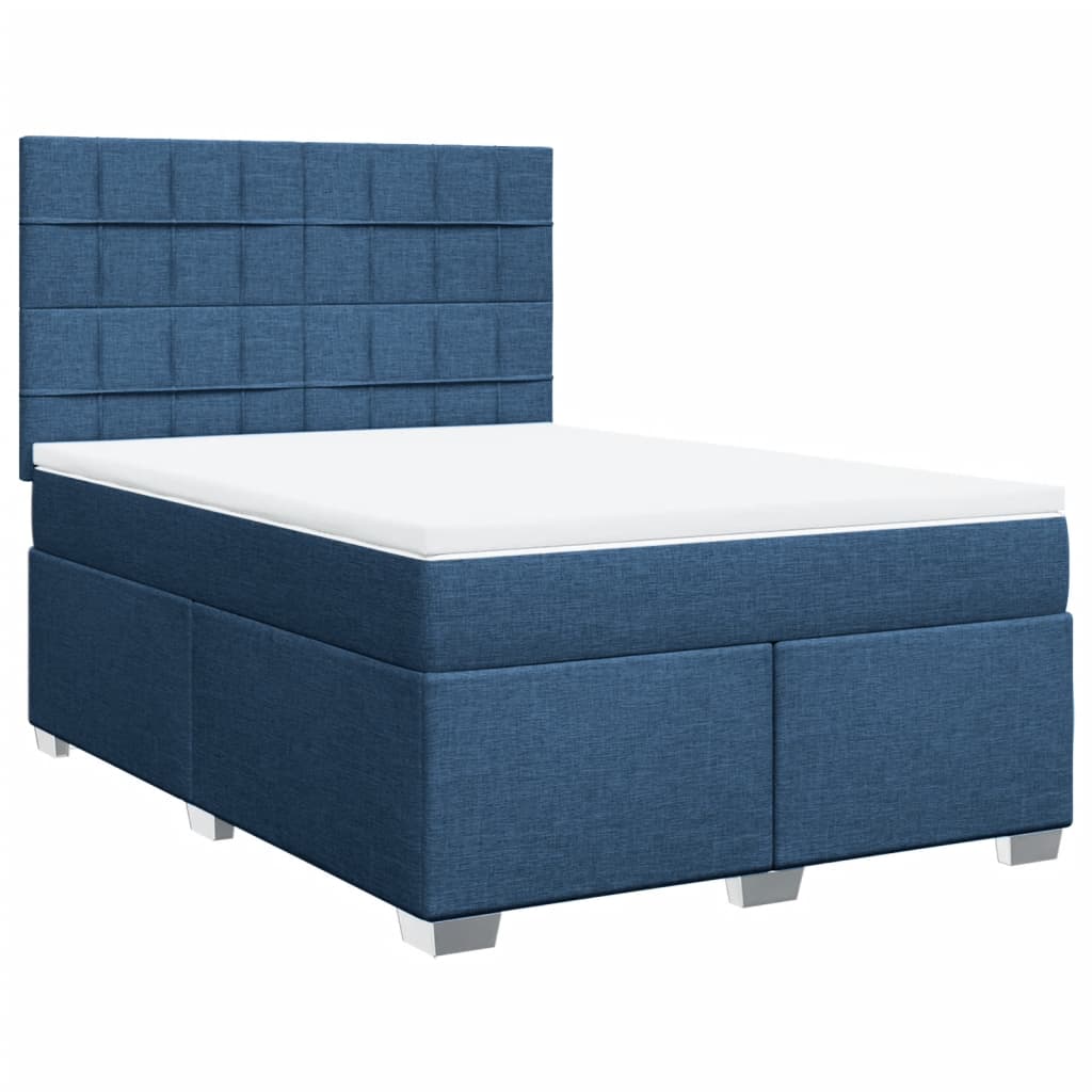 Giroletto a Molle con Materasso Blu 140x200 cm in Tessuto | homemem39