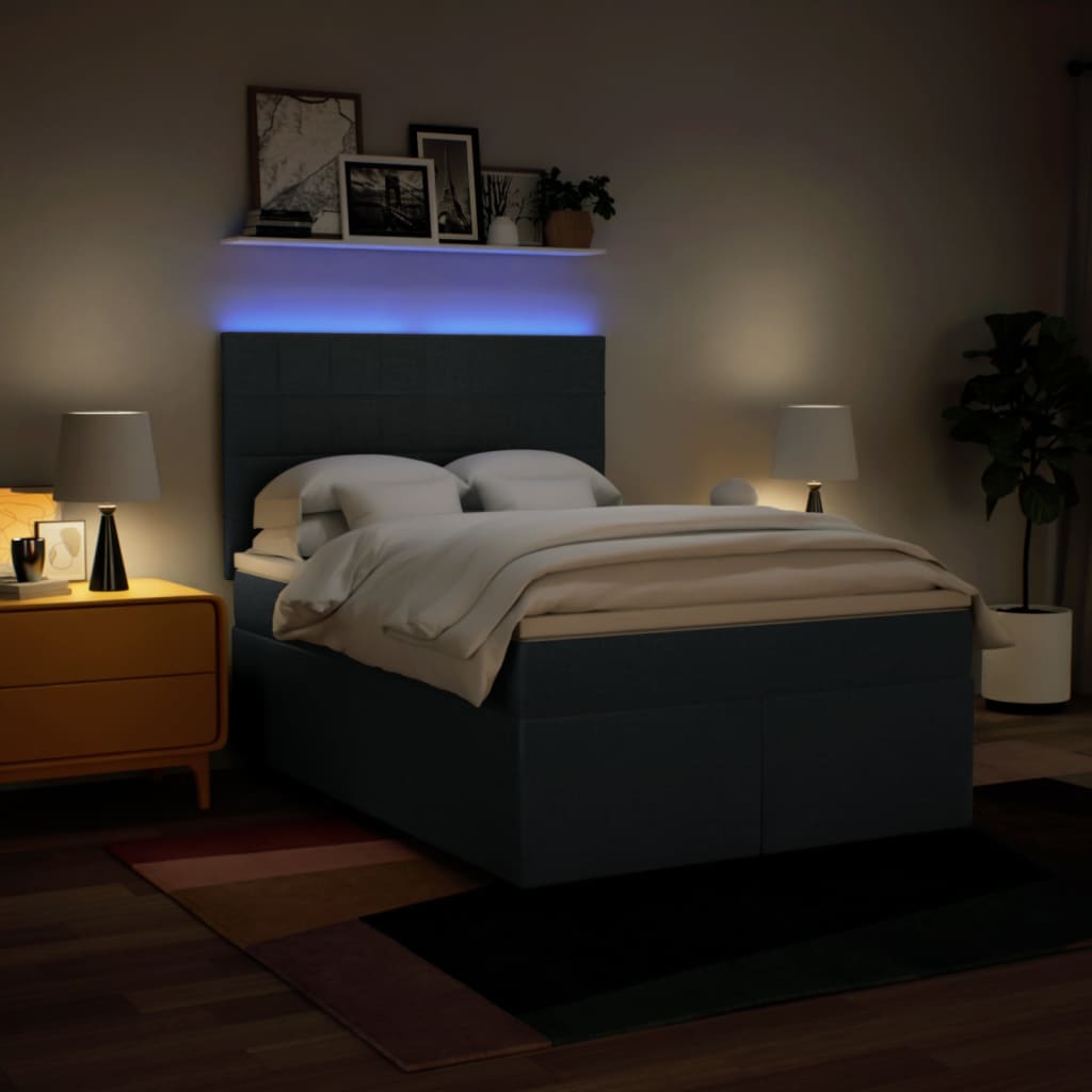 Giroletto a Molle con Materasso Blu 140x200 cm in Tessuto | homemem39