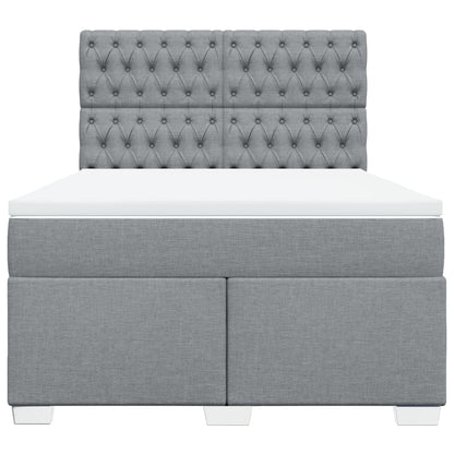 Giroletto a Molle con Materasso Grigio Chiaro 140x200cm Tessuto | homemem39