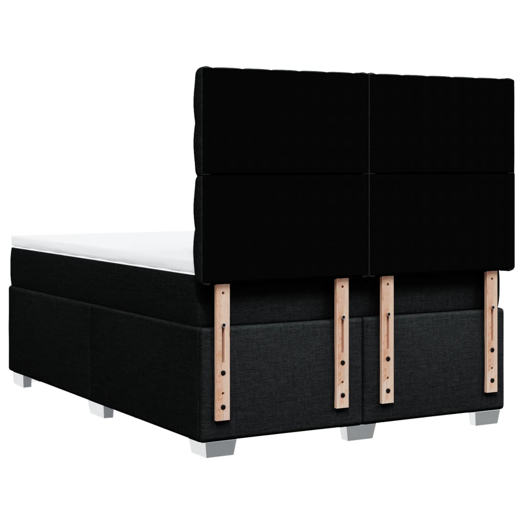 Giroletto a Molle con Materasso Nero 140x200 cm in Tessuto