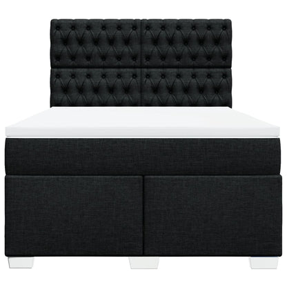Giroletto a Molle con Materasso Nero 140x200 cm in Tessuto