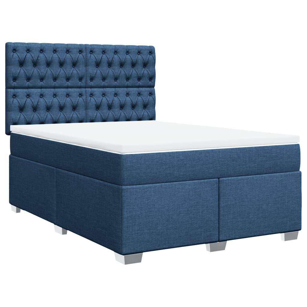 Giroletto a Molle con Materasso Blu 140x200 cm in Tessuto | homemem39