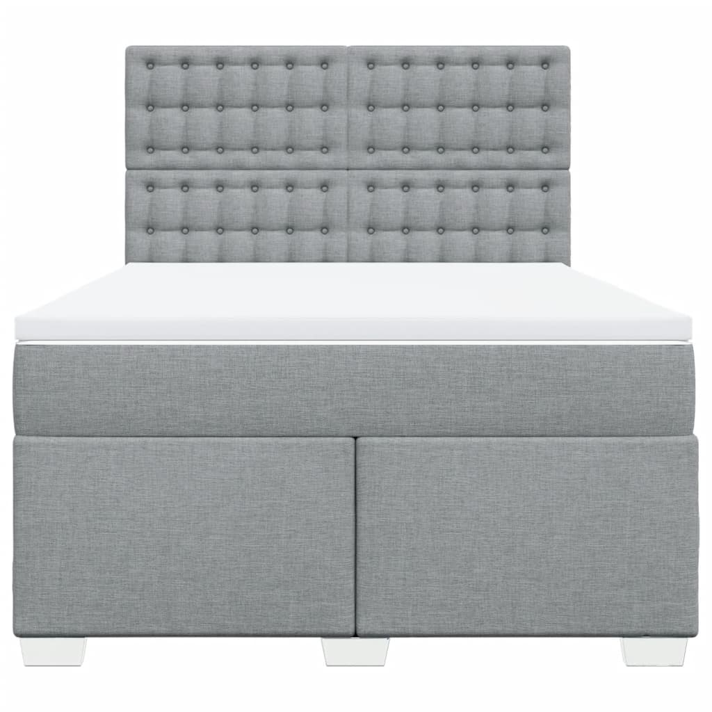 Giroletto a Molle con Materasso Grigio Chiaro 140x200cm Tessuto