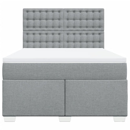 Giroletto a Molle con Materasso Grigio Chiaro 140x200cm Tessuto