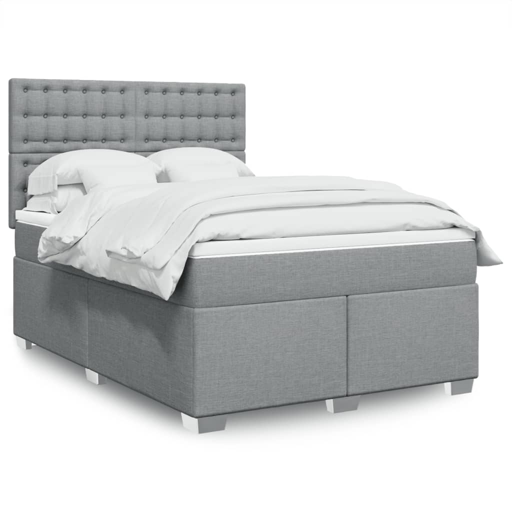 Giroletto a Molle con Materasso Grigio Chiaro 140x200cm Tessuto | homemem39