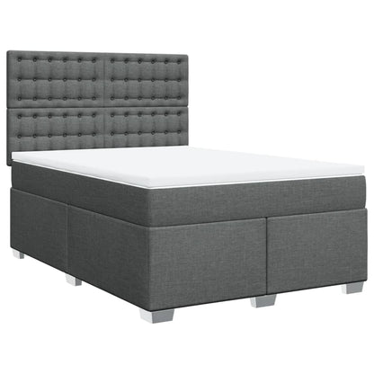 Giroletto a Molle con Materasso Grigio Scuro 140x200cm Tessuto