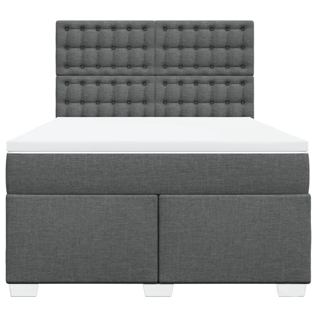 Giroletto a Molle con Materasso Grigio Scuro 140x200cm Tessuto