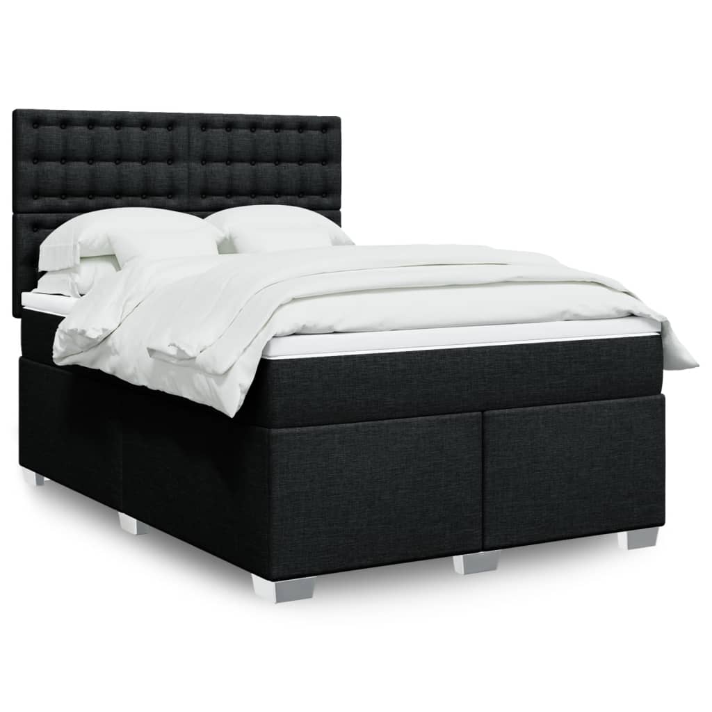 Giroletto a Molle con Materasso Nero 140x200 cm in Tessuto | homemem39