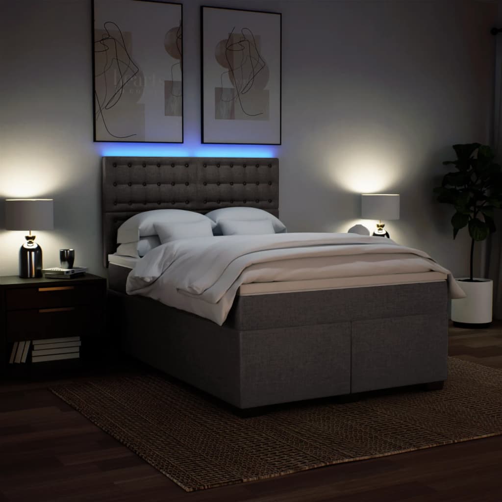 Giroletto a Molle con Materasso Tortora 140x200 cm in Tessuto | homemem39