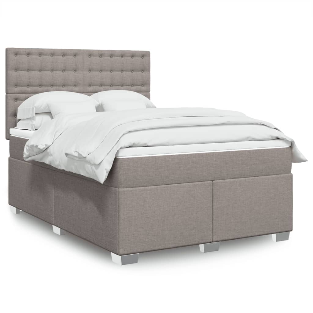 Giroletto a Molle con Materasso Tortora 140x200 cm in Tessuto | homemem39