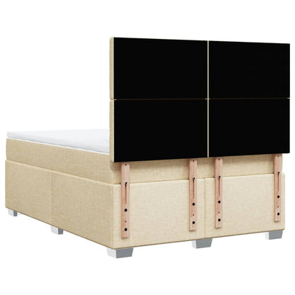 Giroletto a Molle con Materasso Crema 140x200 cm in Tessuto