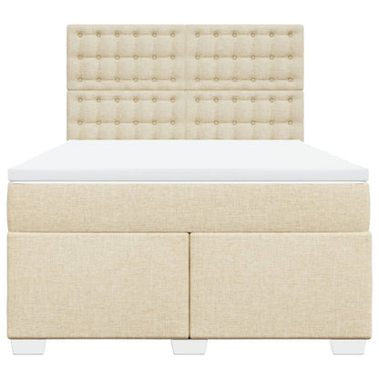 Giroletto a Molle con Materasso Crema 140x200 cm in Tessuto | homemem39