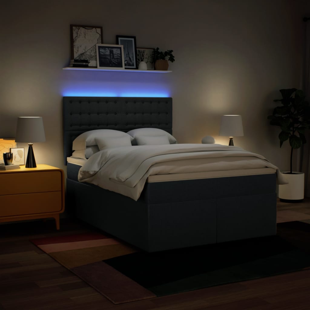 Giroletto a Molle con Materasso Blu 140x200 cm in Tessuto | homemem39
