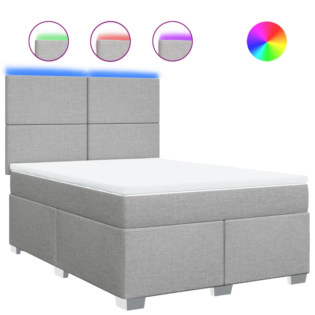 Giroletto a Molle con Materasso Grigio Chiaro 160x200cm Tessuto | homemem39
