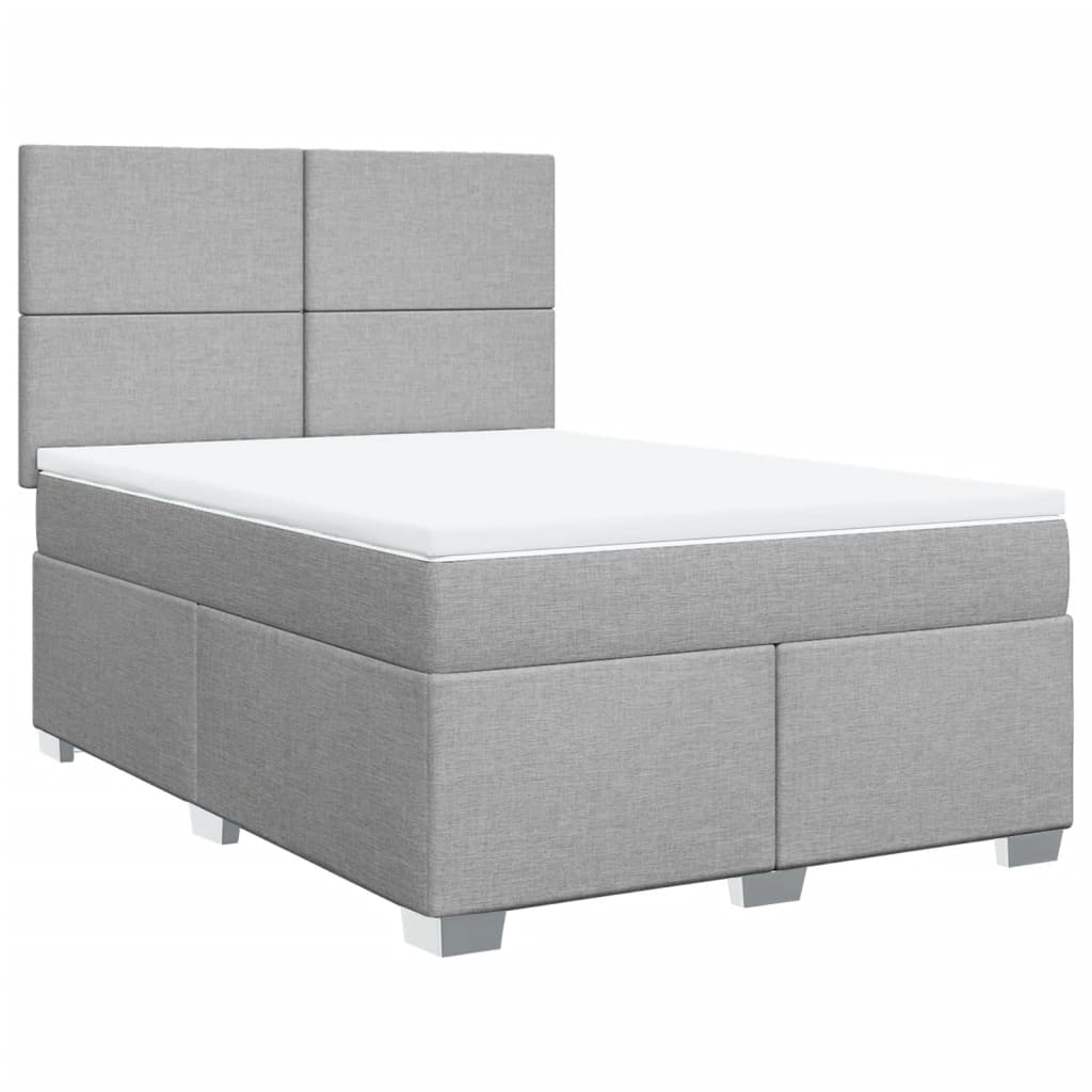 Giroletto a Molle con Materasso Grigio Chiaro 160x200cm Tessuto | homemem39